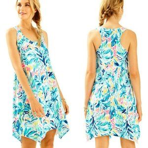 Lilly Pulitzer Melle Trapeze Blue Tippy Top Dress Size Medium